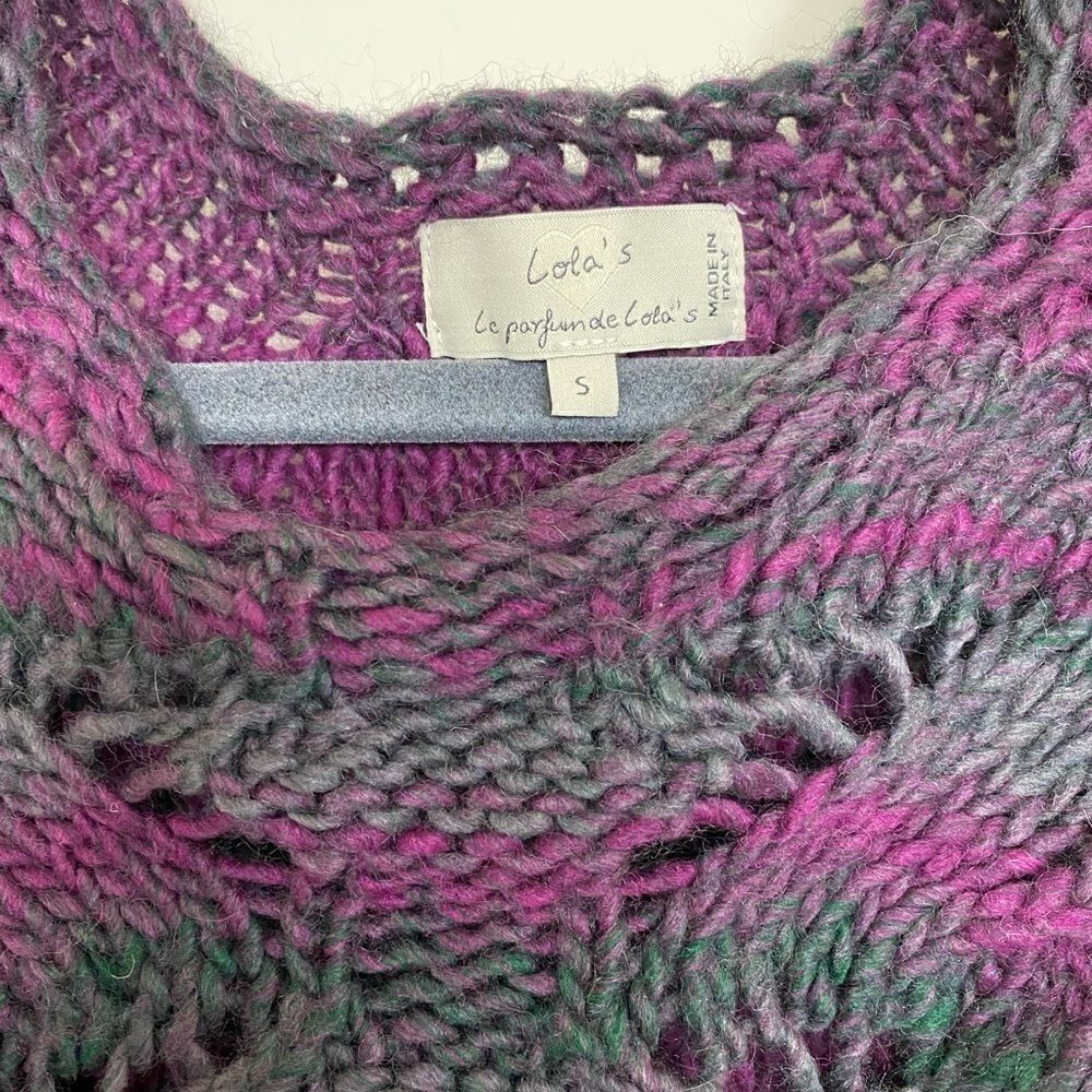 Lola’s Made In Italy | Wool Open Knit Sweater | S - Picture 3 of 9